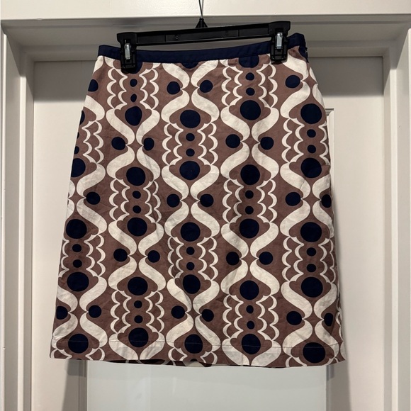 Boden Geometric Patterned Skirt Size 6R Cotton Mini European Heritage Classic - Picture 1 of 13